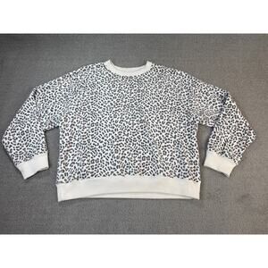 Victoria's Secret Sweatshirt Crewneck Casual Lounge Cheetah Print Size XL